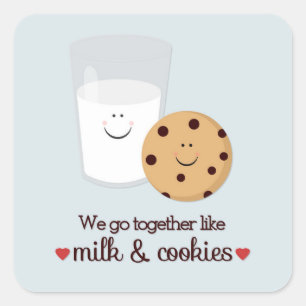 Sticker Carré Nous allons ensemble comme le lait et des biscuits