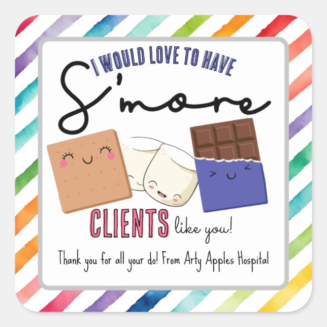 Sticker Carré Nous avons besoin de plus de clients comme vous la (Devant)
