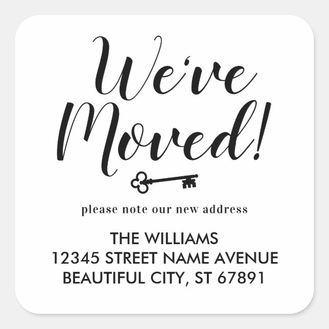 Sticker Carré Nous avons déplacé la clé de script en déplacement (Devant)