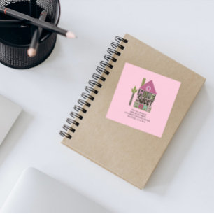 Sticker Carré Nous avons déplacé le changement d'adresse en lett