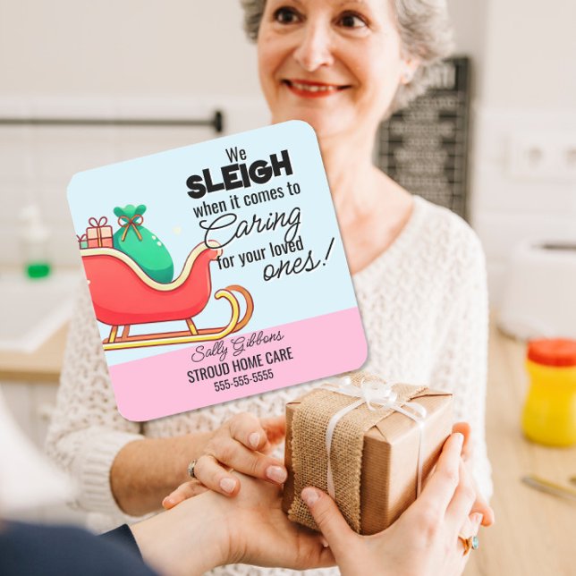 Sticker Carré Nous faisons glisser l'étiquette de client de Noël (Créateur téléchargé)