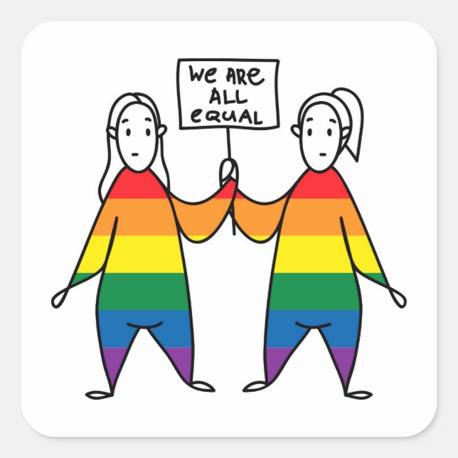 Sticker Carré Nous sommes tous égaux (Devant)