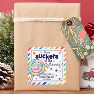 Sticker Carré Nous sommes un Sucker pour vos références - Fun Lo