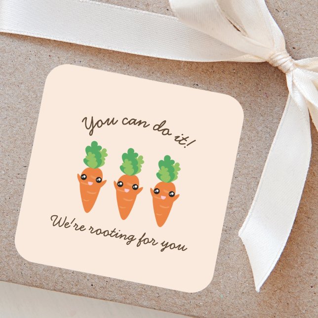 Sticker Carré Nous vous encourageons drôlement les carottes (Créateur téléchargé)