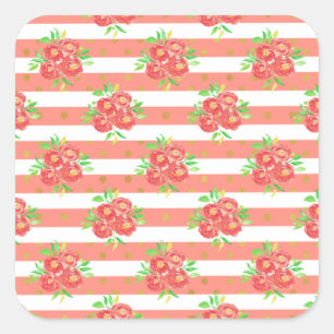 Sticker Carré Nouveau cadeau maison Bund floral jaune Jaune