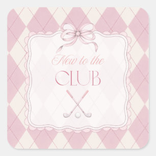 Sticker Carré Nouveau dans le Club Fille Rose Golf Décoration de