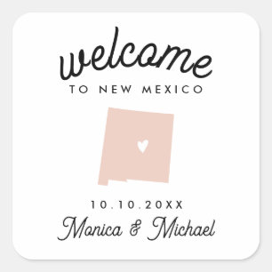 Sticker Carré NOUVEAU MEXIQUE Etat Destination Mariage N'IMPORTE