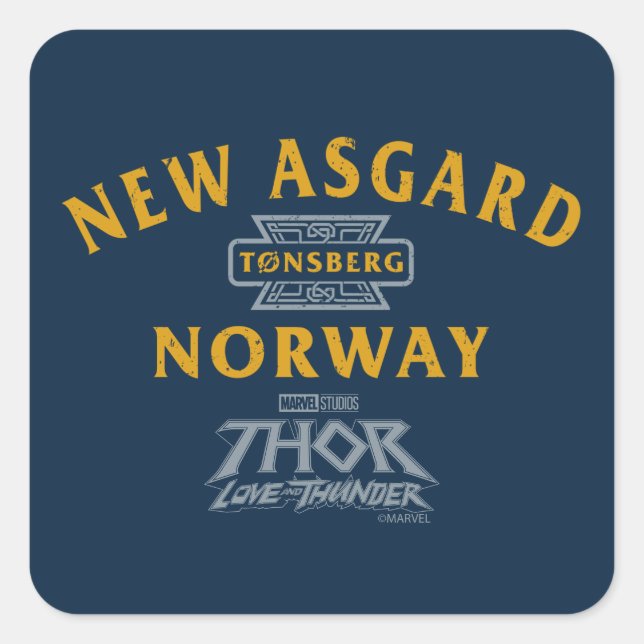 Sticker Carré Nouvelle Asgard Norvège Souvenir graphique (Devant)