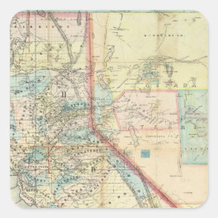 Sticker Carré Nouvelle carte de l'Etat de Californie