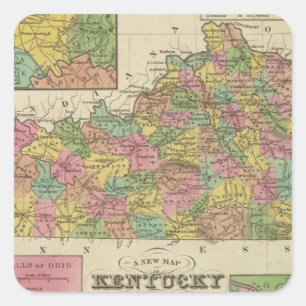 Sticker Carré Nouvelle carte du Kentucky