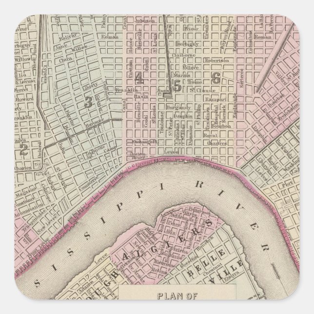 Sticker Carré Nouvelle-Orléans 3 (Devant)