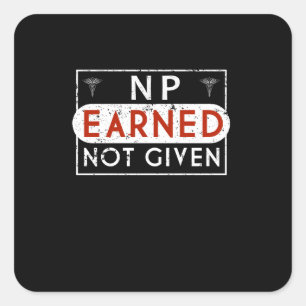 Sticker Carré NP LPN Infirmière Praticien Gagné Infirmière Cadea