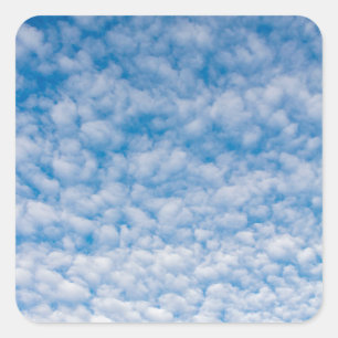 Sticker Carré Nuages de bulles dans le ciel bleu Nature Photo Ma