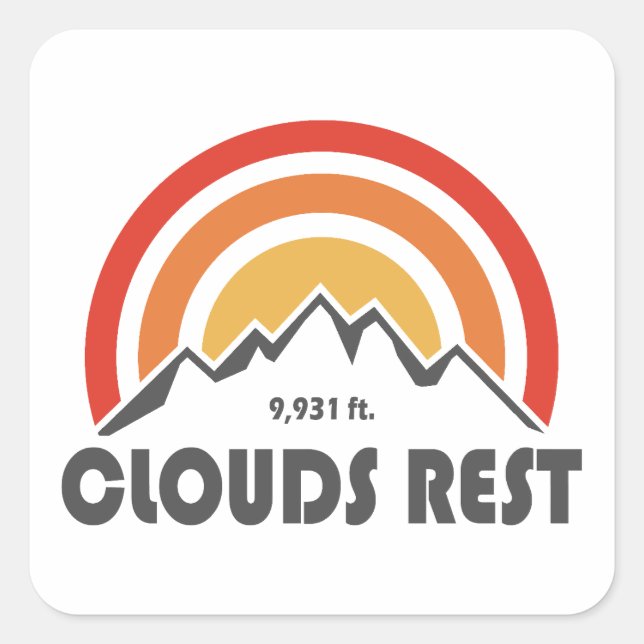 Sticker Carré Nuages Rest Mountain Yosemite (Devant)