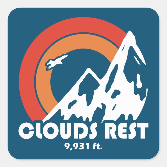 Sticker Carré Nuages Rest Mountain Yosemite Sun Eagle (Devant)