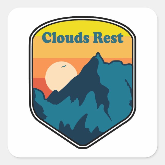 Sticker Carré Nuages Rest Mountain Yosemite Sunrise (Devant)