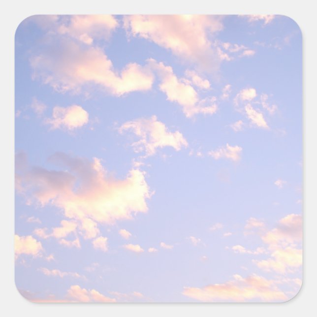 Sticker Carré Nuages Sky Pink Sunset Purple Cadeau (Devant)