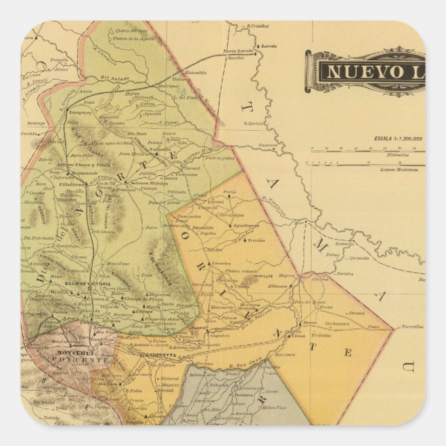 Sticker Carré Nuevo Leon (Devant)