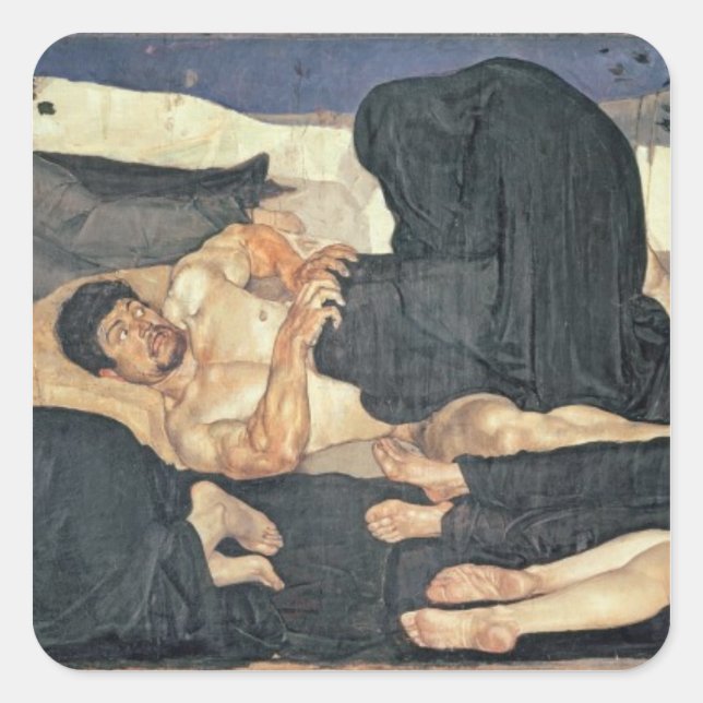 Sticker Carré Nuit 1890 (huile sur toile) (Devant)