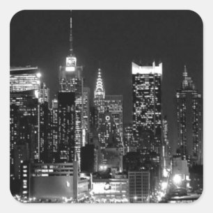 Sticker Carré Nuit à New York