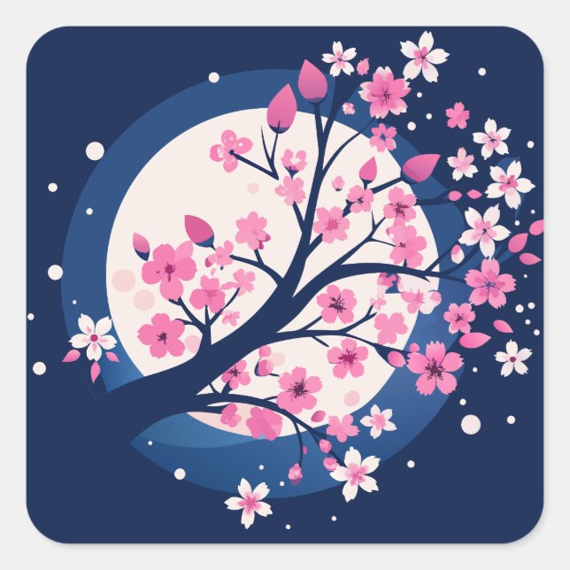 Sticker Carré Nuits Cherry Blossom (Devant)