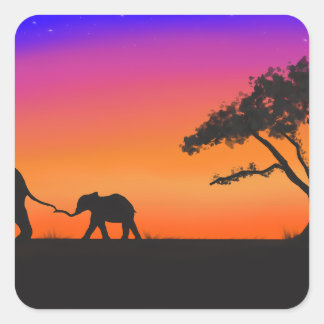 Sticker Carré Nuits de Serengeti