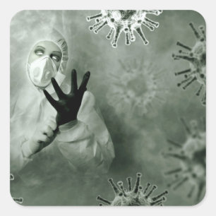 Sticker Carré Nurse coronavirus