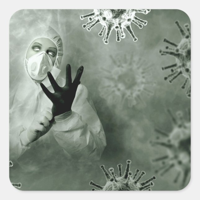 Sticker Carré Nurse coronavirus (Devant)