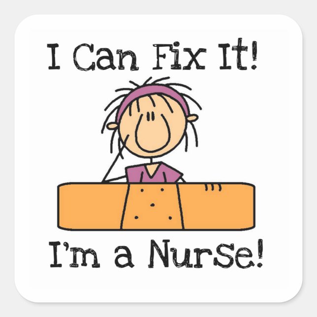Sticker Carré Nurse I Can Fix It T-shirts et cadeaux (Devant)