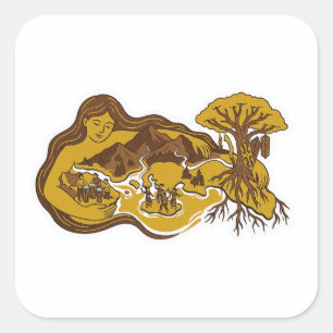 Sticker Carré Nusa Ina (Île Mère)
