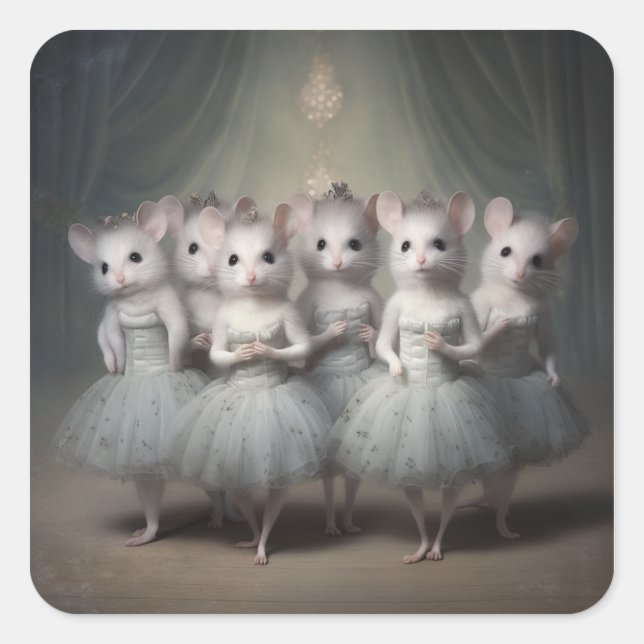 Sticker Carré Nutcracker Ballet Fashion-Mice (Devant)