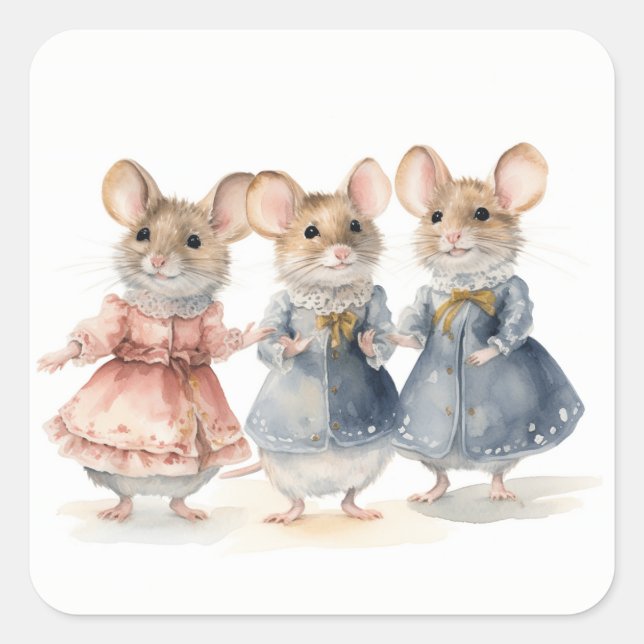 Sticker Carré Nutcracker Ballet Mice  (Devant)