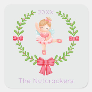 Sticker Carré Nutcracker Sucre Plum Fée Noël