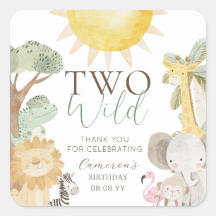 Sticker Carré Nyala Safari Animaux Deux Sauvages Deuxième Annive