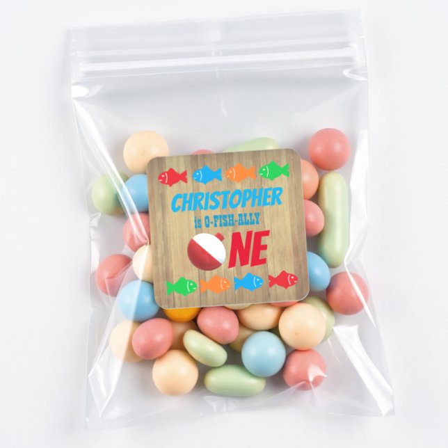 Sticker Carré O-Fish-Ally Une pêche 1er anniversaire (Créateur téléchargé)