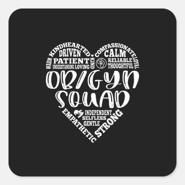 Sticker Carré OBGYN, OB-GYN, gyn, obstétricien (Devant)