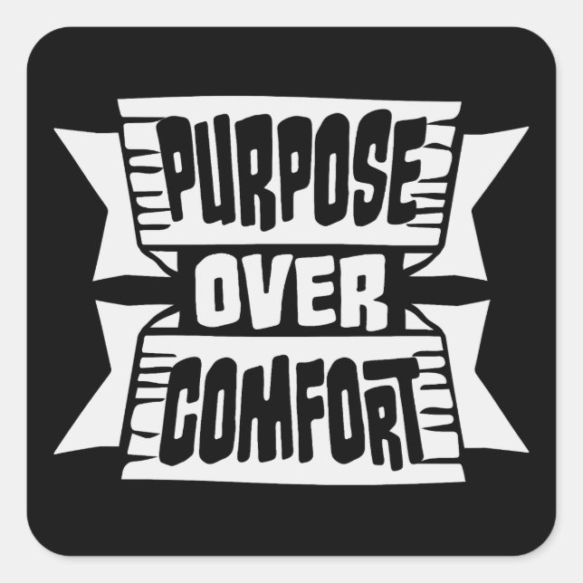Sticker Carré Objectif avant Confort Mentalité de Motivation Cro (Devant)