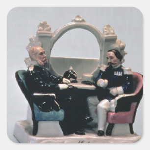 Sticker Carré Observez le support dans le style d'un capot de