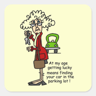 Sticker Carré Obtenir un Humour chanceux