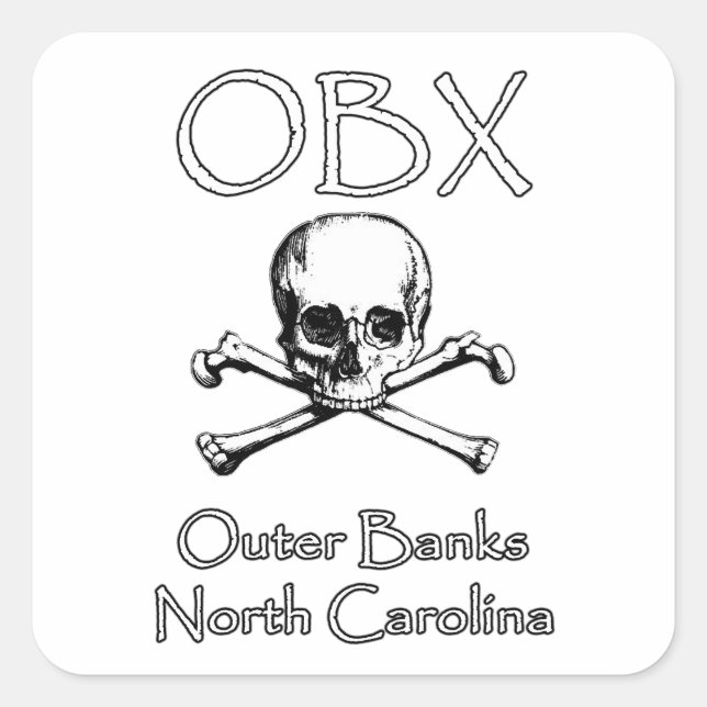 Sticker Carré OBX - Banques extérieures Caroline du Nord (Devant)