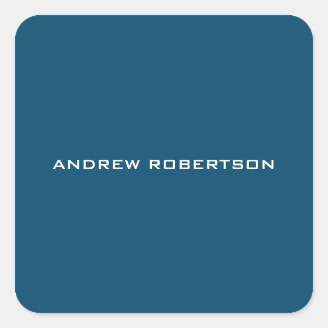 Sticker Carré Océan Bleu Plaine Élégante Contemporaine Unique (Devant)