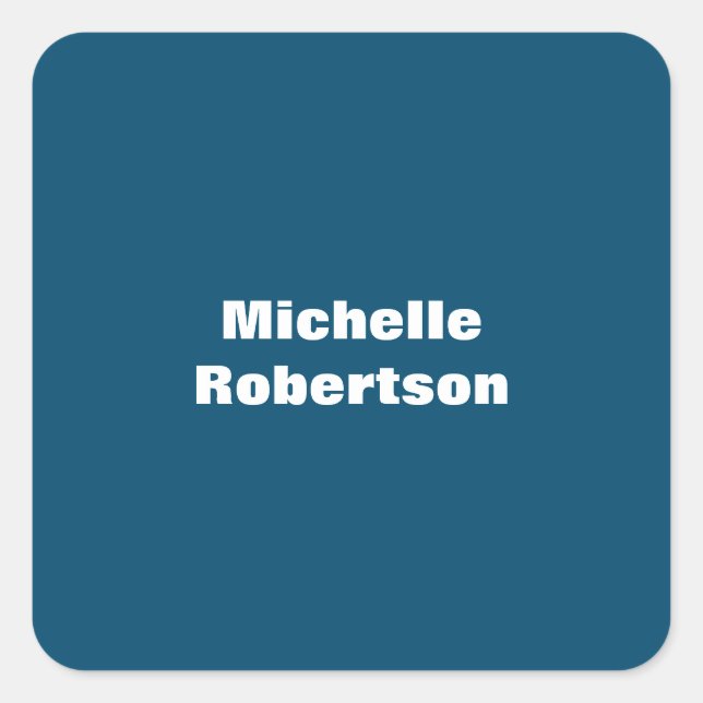 Sticker Carré Ocean Blue Plain Minimalist Ajouter son propre nom (Devant)