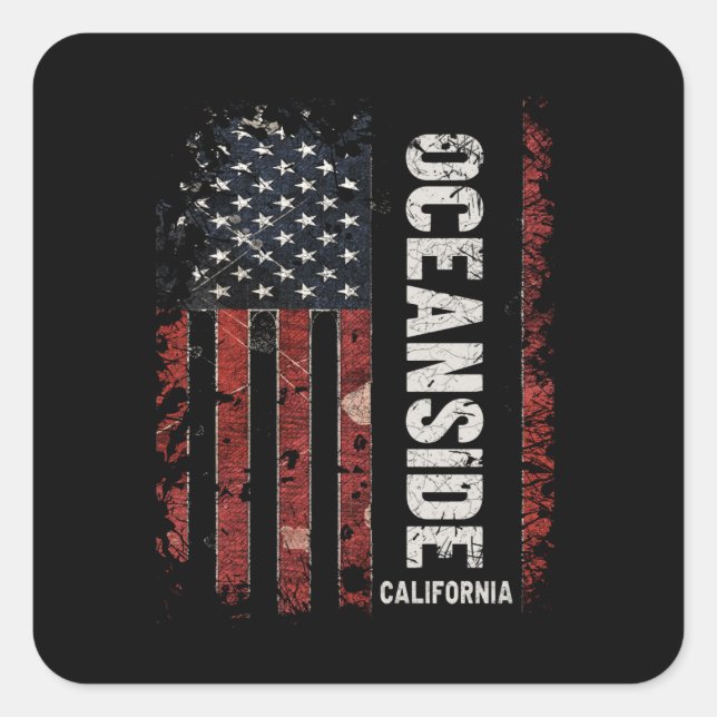 Sticker Carré Océan Californie (Devant)