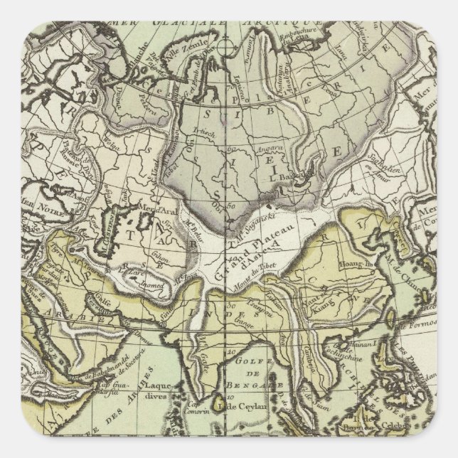 Sticker Carré Océan Indien (Devant)