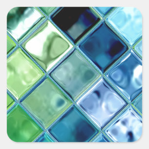 Sticker Carré Ocean Teal Glass