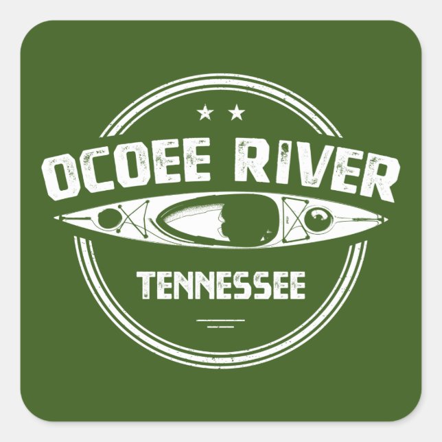 Sticker Carré Ocoee River, Tennessee (Devant)