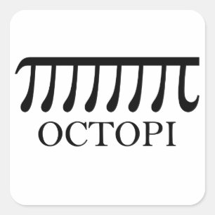 Sticker Carré Octopi - Funny Pi Octopus Math