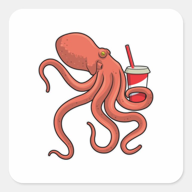 Sticker Carré Octopus (Devant)