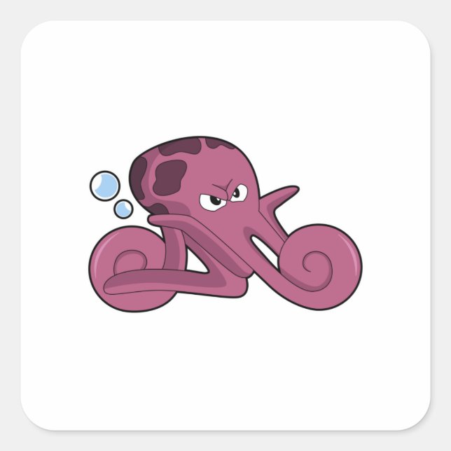 Sticker Carré Octopus en moto (Devant)