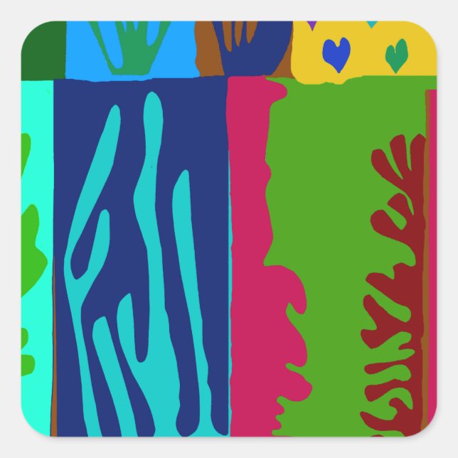 Sticker Carré Ode à la Collage de Matisse (Devant)